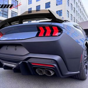 Fits 24-26 Ford Mustang Dark Horse Matte Black Trunk Spoiler W/ Gurney Flap ABS - Image 3