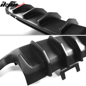 Fits 13-14 Ford Mustang Shelby V2 Style Rear Bumper Lip Diffuser Unpainted PP - Image 3