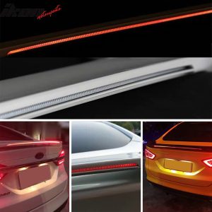 Fits 15-23 Ford Mustang 2DR Coupe Long LED Style Matte Black Trunk Spoiler - ABS - Image 5