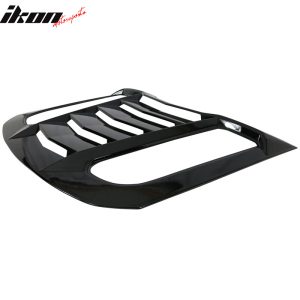 Fits 15-24 Ford Mustang IKON V2 Style Rear Window Louver Sun Shade Gloss Black - Image 3
