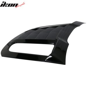 Fits 15-24 Ford Mustang IKON V2 Style Rear Window Louver Sun Shade Gloss Black - Image 4