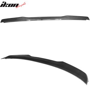 Fits 15-23 Ford Mustang Coupe H Style High Kick V Carbon Fiber CF Trunk Spoiler - Image 3