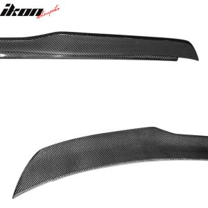 Fits 15-23 Ford Mustang Coupe H Style High Kick V Carbon Fiber CF Trunk Spoiler - Image 4