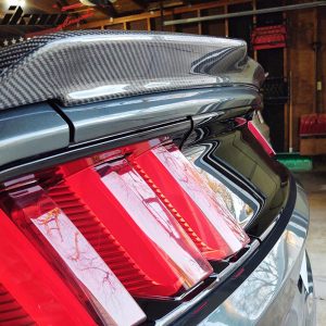 Fits 15-23 Ford Mustang Coupe H Style High Kick V Carbon Fiber CF Trunk Spoiler - Image 5