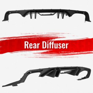 Fits 15-17 Ford Mustang Competition Rear Bumper Lip Diffuser PP 4PCS Matte Black - Image 3
