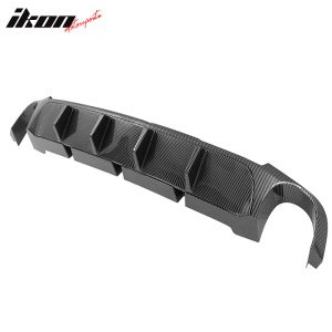 Fits 13-14 Ford Mustang V6 GT Carbon Fiber Print PP Rear Diffuser Lip W/ V2 Fin - Image 3