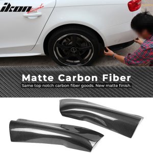 Fits 13-16 Audi A4 B9 R Style 2PCS Rear Bumper Side Aprons Matte Carbon Fiber - Image 1