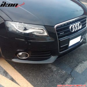 Fits 09-12 Audi A4 B8 Euro-R Style Front Bumper Lip Spoiler Splitter Unpainted - Image 3