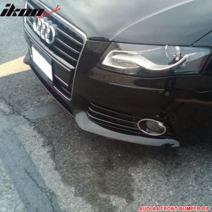 Fits 09-12 Audi A4 B8 Euro-R Style Front Bumper Lip Spoiler Splitter Unpainted - Image 5