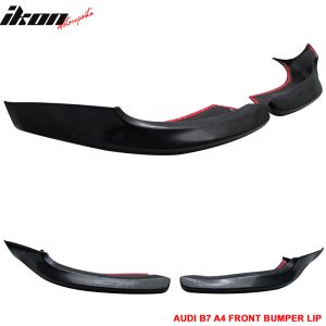 Fits 06-08 Audi A4 B7 Euro Style Front Bumper Lip Spoiler Splitters 2PC - PU - Image 3