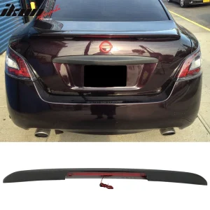 Fits 09-15 Nissan Maxima OE Style Matte Black Trunk Spoiler w/ LED Brake Light - Image 6