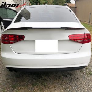 Fits 13-16 Audi A4 B8.5 M4 Style Rear Trunk Spoiler Lid Wing Lip CF Carbon Fiber - Image 3