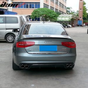 Fits 13-16 Audi A4 B9 Standard R Style Rear Bumper Diffuser Matte Carbon Fiber - Image 4
