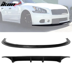 For 09-15 Nissan Maxima 4-Door MDA Style Rear Diffuser Lip + Front Bumper Lip PU - Image 6