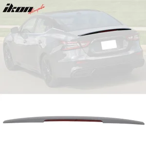 Fits 16-23 Nissan Maxima Trunk Spoiler OE Style Gray Rear Wing ABS LED Boot Trim - Image 6