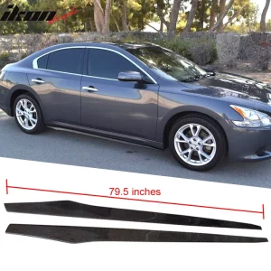Fits 09-15 Nissan Maxima Side Skirt Extension Flat Bottom Line Lip Carbon Fiber - Image 6