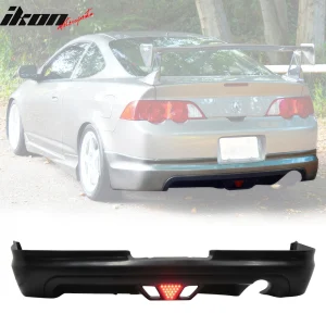 Fits 02-04 Acura RSX Mugen Style Rear Lip Spoiler Diffuser w/ LED Brake Light - Image 6