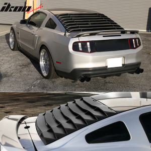 Fits 05-14 Ford Mustang IKON Style 2PCS Side Window Scoops + Rear Window Louver - Image 4