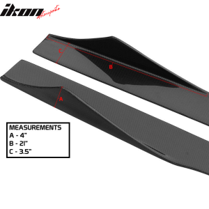 Fits 05-09 Ford Mustang 75 Inch Side Skirt Extension Splitter Carbon Fiber CF - Image 5