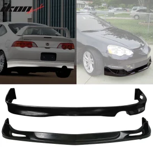 Fits 02-04 Acura RSX Sport Style Front + Rear Bumper Lip Spoiler Unpainted PU - Image 6