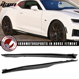 Fits 16-24 Chevrolet Camaro ZL1 Style Side Skirts Polypropylene Gloss Black - Image 6
