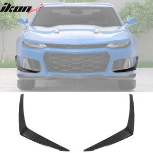 Fits 14-24 Chevrolet Camaro ZL1 Style Front Bumper Side Splitter Canards ABS 2PC - Image 6