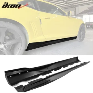 Fits 10-15 Chevy Camaro Rocker Style Add On Side Skirts Panels Matte Black PP - Image 6