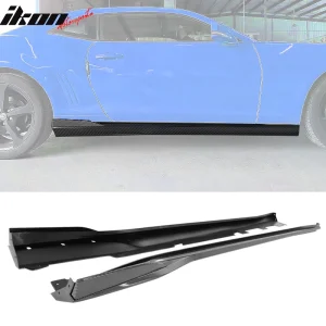 Fits 16-24 Chevy Camaro Rocker Style Side Skirts Lip Carbon Fiber Print 4PCS PP - Image 6