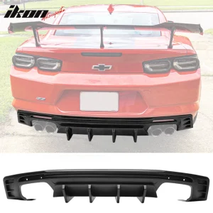 Fits 16-24 Chevy Camaro IKON Style 1PC Rear Bumper Lip Diffuser PP Matte Black - Image 6