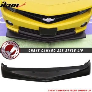 Fits 10-13 Chevrolet Camaro V6 Z28 Look Front Bumper Lip Spoiler Unpainted - PU - Image 6
