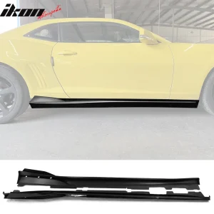 For 16-24 Chevy Camaro Ikon V2 Style Side Skirts Rocker Panel Gloss Black 4PC PP - Image 6