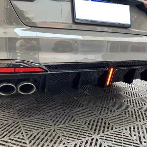 Rear Bumper Diffuser Lip Spoiler Gloss Black Fits For 2020-2024 Audi A4 S4 B10 - Image 5