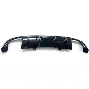 For Audi A4 Sline S4 2017-19 Rear Bumper Diffuser Lip Quad Exhaust Glossy Black - Image 3