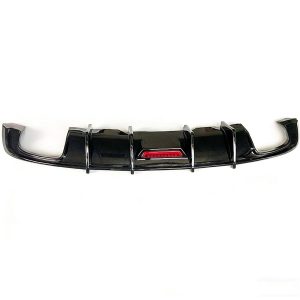 For Audi A4 Sline S4 2017-19 Rear Bumper Diffuser Lip Quad Exhaust Glossy Black - Image 4