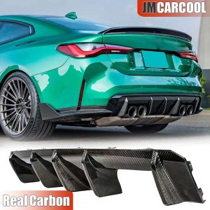 For Audi A4 S-line S4 2017-19 Glossy Black Rear Bumper Diffuser Lip Quad Exhaust - Image 28