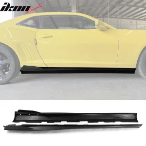 Fits 16-24 Chevy Camaro IKON V2 Style 4PCS Side Skirts Extension PP Matte Black - Image 6