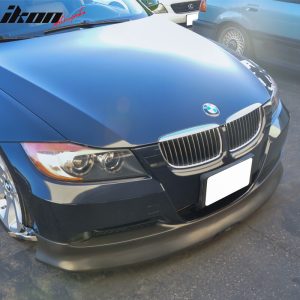 Fits 05-08 BMW E90 3-Series Sedan C Style Front Bumper Lip Spoiler PU Unpainted - Image 3