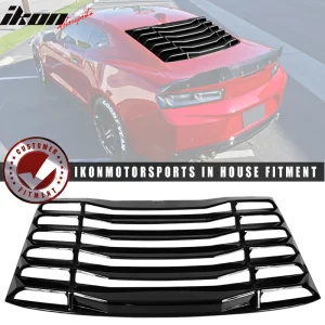 Fits 16-24 Chevrolet Camaro Rear Window Louver Sun Shade Cover Vent Gloss Black - Image 6