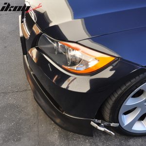 Fits 05-08 BMW E90 3-Series Sedan C Style Front Bumper Lip Spoiler PU Unpainted - Image 4
