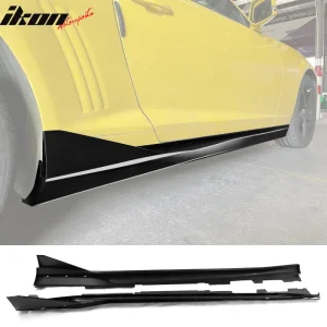 For 16-24 Chevy Camaro Ikon V3 Style Gloss Black Side Skirts Rocker Panel 4PC PP - Image 6