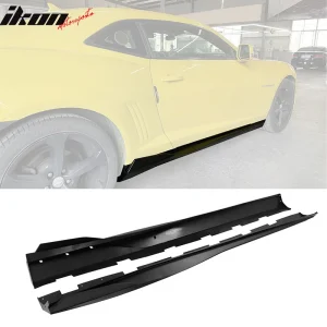 Fits 10-15 Chevrolet Camaro V2 Side Skirts Extension Rocker Panel Matte Black PP - Image 6