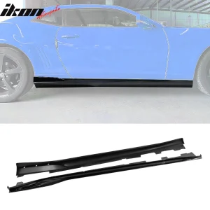 Fits 16-24 Chevy Camaro Rocker Style Side Skirts Rocker Panel Gloss Black 4PC PP - Image 6