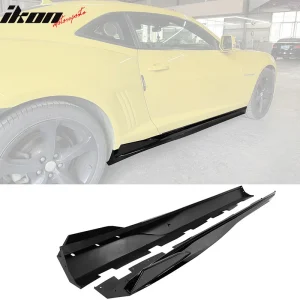 Fits 10-15 Chevrolet Camaro V2 Side Skirts Extension Rocker Panel Gloss Black PP - Image 6