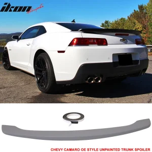 Fits 14-15 Chevy Camaro OE Style Low Blade Rear Trunk Spoiler Wing Unpainted ABS - Image 6