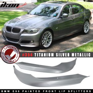 Fits 09-12 BMW E90 3-Series OE Style Front Bumper Lip Splitters OE Painted Color - Image 3