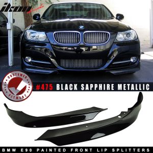 Fits 09-12 BMW E90 3-Series OE Style Front Bumper Lip Splitters OE Painted Color - Image 4