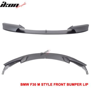 Fits 12-18 BMW F30 3 Series M Style Front Bumper Lip Unpainted Black - PP - Image 5