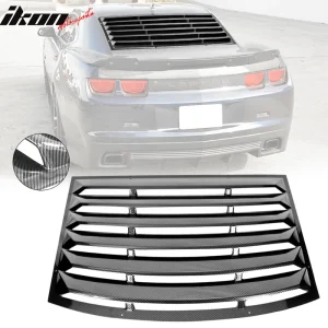 Fits 10-15 Chevy Camaro Carbon Fiber Print Window Louver Rear Sun Shade Cover - Image 6