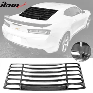 Fits 16-24 Chevrolet Camaro Rear Window Louver Sun Shade Vent Carbon Fiber Print - Image 6