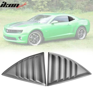 Fits 10-15 Chevy Camaro XE Coupe Window Louvers Scoops Cover Pair Matte Black PP - Image 5